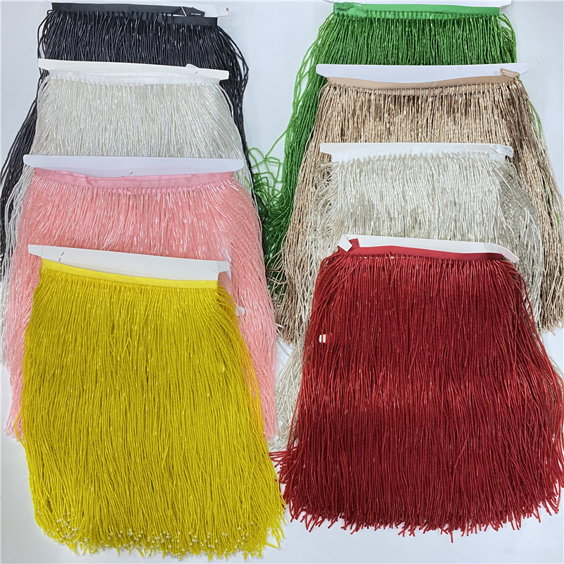 Beaded Trim Fringe - 2metros/lot 30cm genişliğinde yüksek kaliteli püsküllü