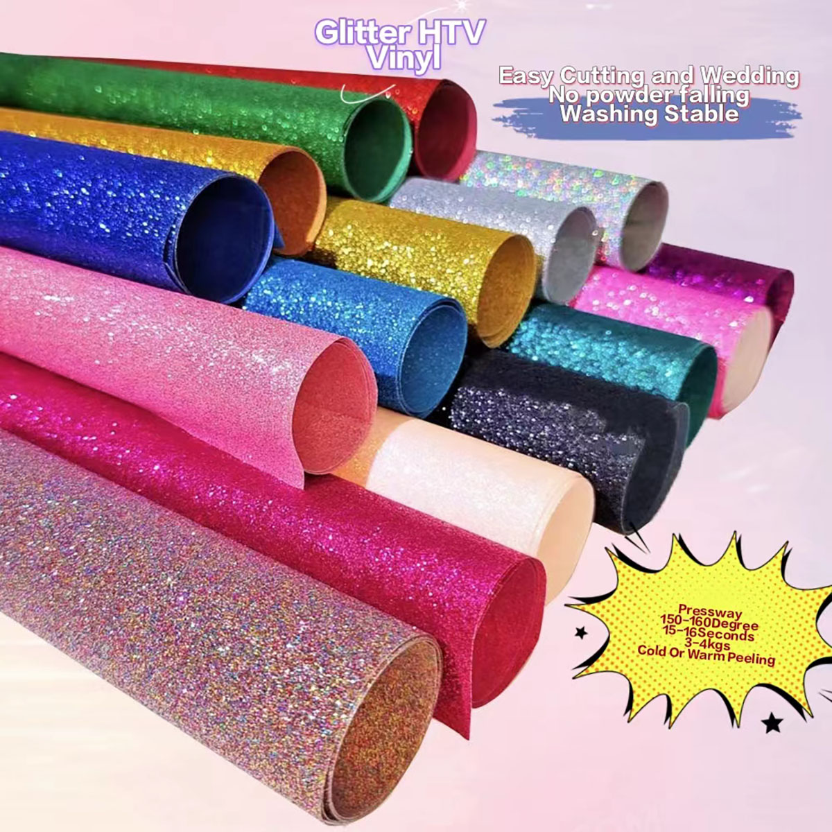 Glitter Vinyl Roll - CHEONET HTV --- Giysiler İçin Glitterli