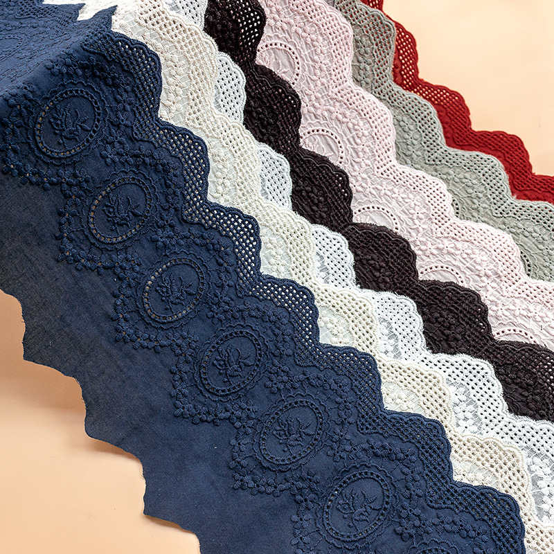 Lace Ribbon Trim - 2 metre Renkli Pamuk Işlemeli Dantel