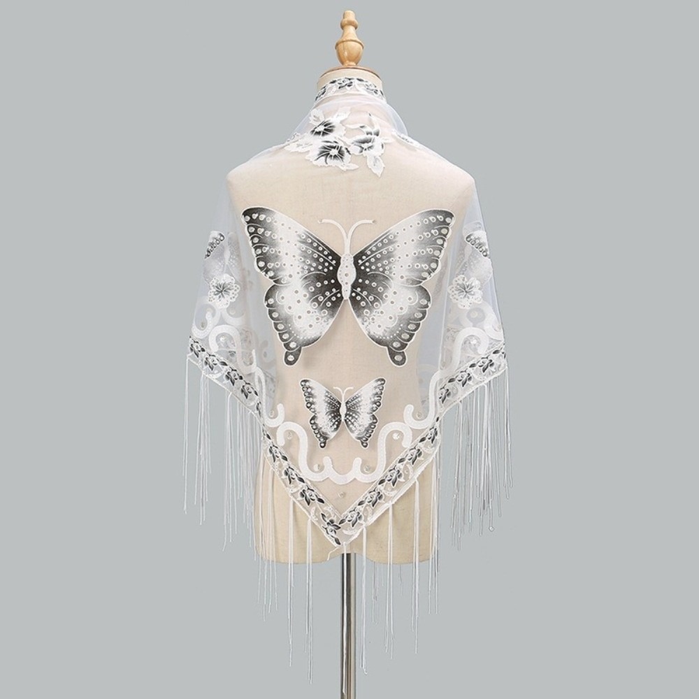 Lüks Çiçek Dantel Oymalı Eşarp - Tassel Fringe Trim incelemesi ve fiyatı