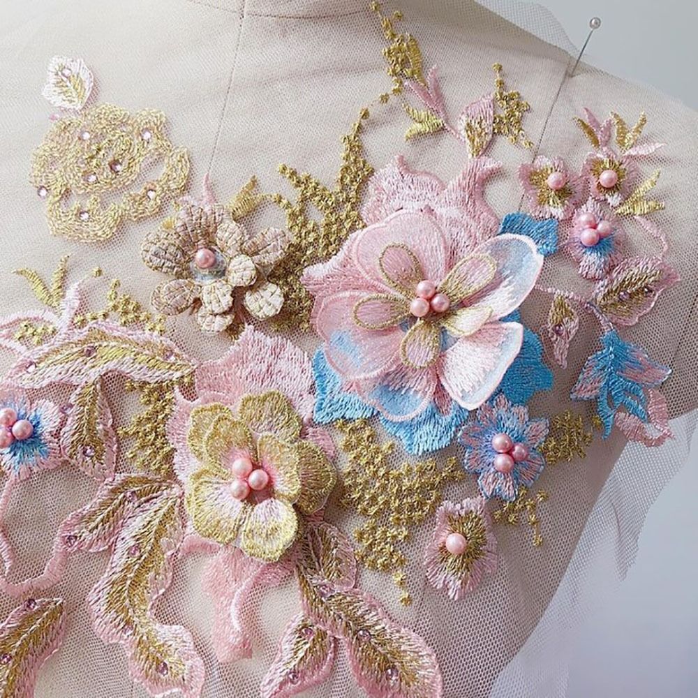 3D Çiçekler Boncuklu Dantel Ku - Applique Patch Flower incelemesi ve fiyatı