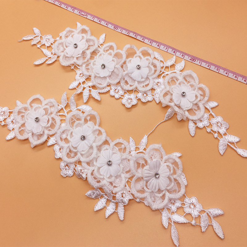 2 çift/grup Örgü Moda Kostüm Ç - Applique Patch Flower incelemesi ve fiyatı