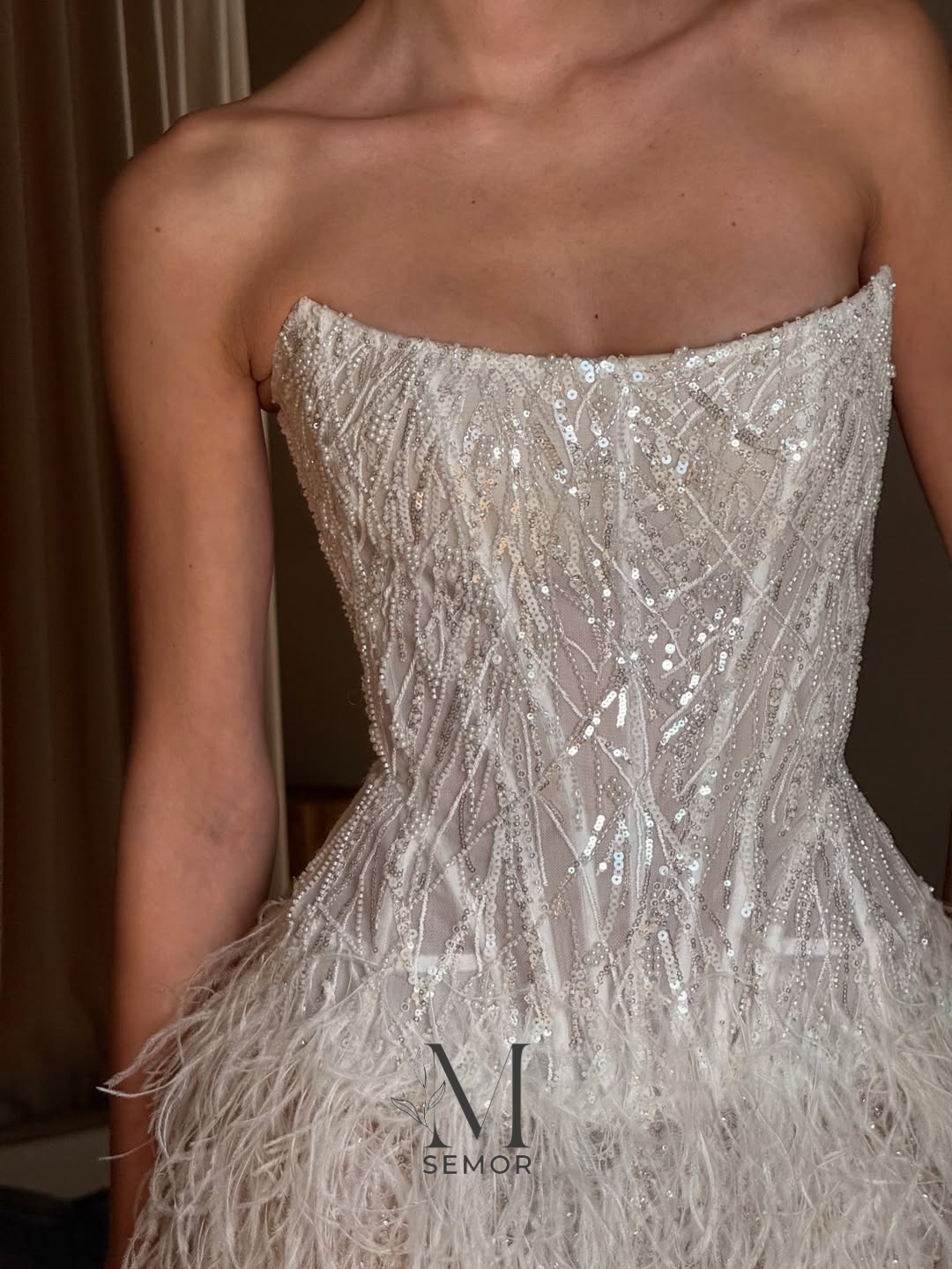 Semor Zarif Kısa Gelinlik Işıl - Tassel Fringe Trim incelemesi ve fiyatı